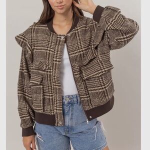 Plaid Brown Women's Jacket